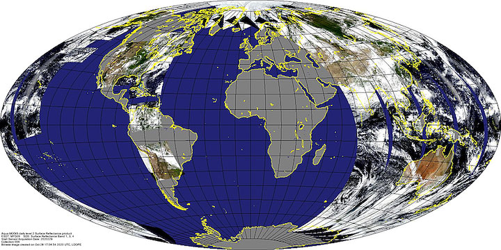 Picture of earth with graph lines over it